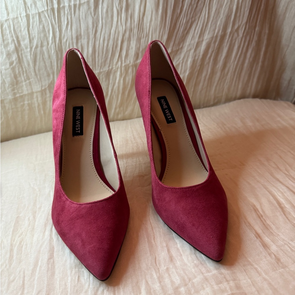 Nine West Red Suede Heels